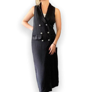 Vintage Dani Michaels Black Trench Career Coat